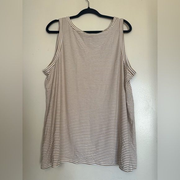 OLD NAVY LUXE SWING TANK TOP JERSEY KNIT V-NECK STRIPED SZ XXL WOMENS CASUAL - Picture 2 of 6